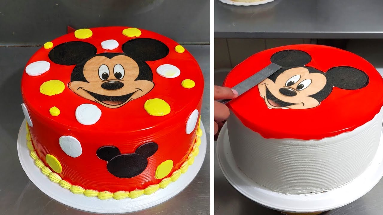 decoracion  torta de miki maus  || pastel de miki maus muy facil  || torta de 30 porciones