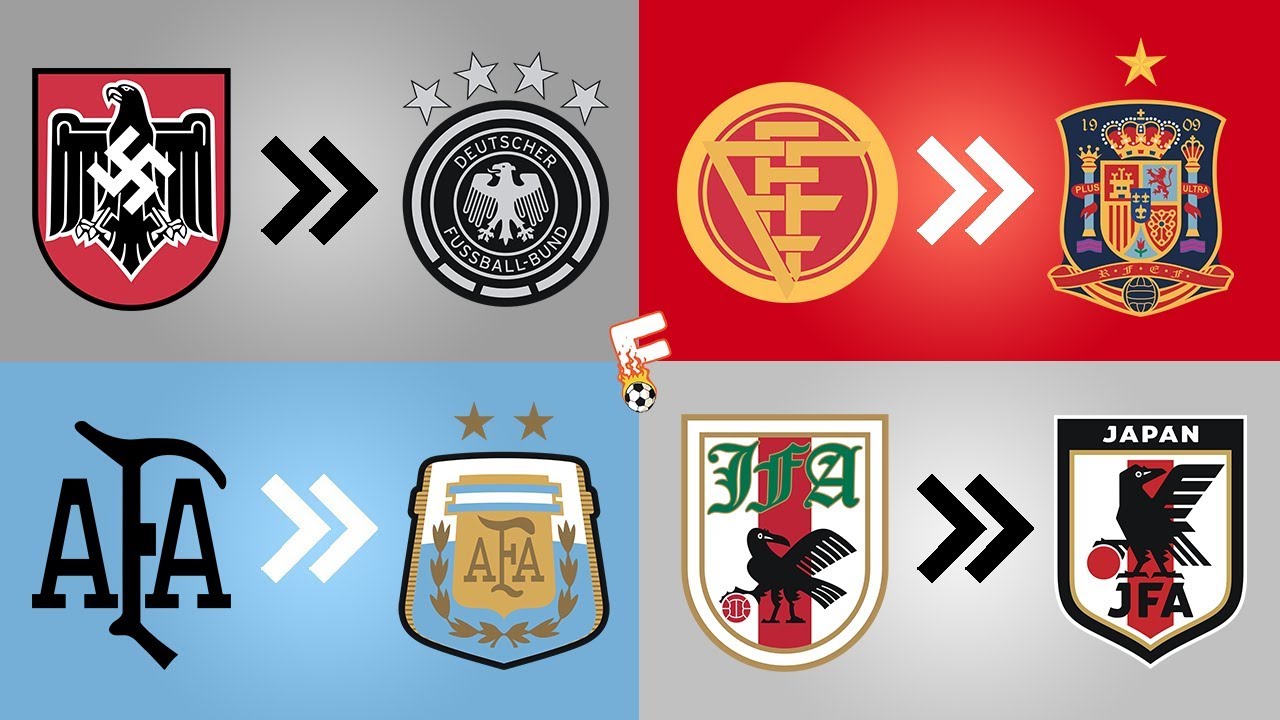 32 National Football Team Shirt Badge Evolution ⚽ FIFA World Cup 2018 ⚽ Footchampion