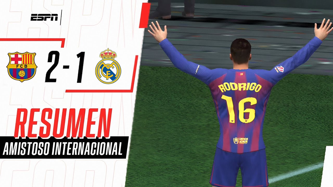 RODRI MARCÓ, LE DIO EL TRIUNFO AL BARSA Y AMARGÓ AL MADRID | Barcelona 2-1 Real Madrid | RESUMEN