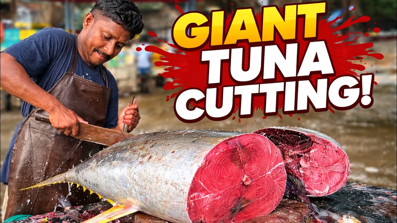 GIANT BLUEFIN TUNA CUTTING MASTER | vibe fish cutting skills 