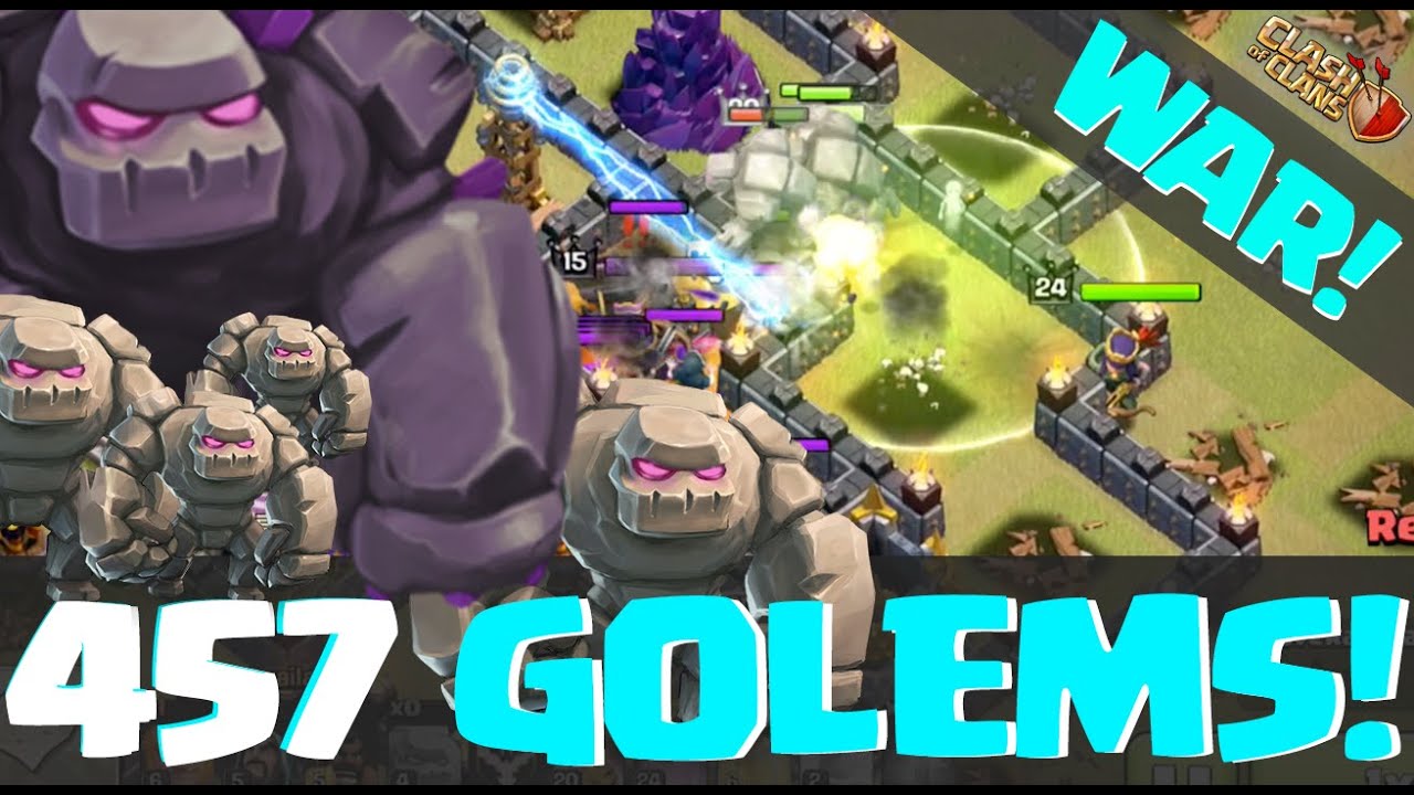 Clash of Clans ♦ 457 GOLEMS! ♦ Can they CRUSH in Clan War? ♦  CoC ♦