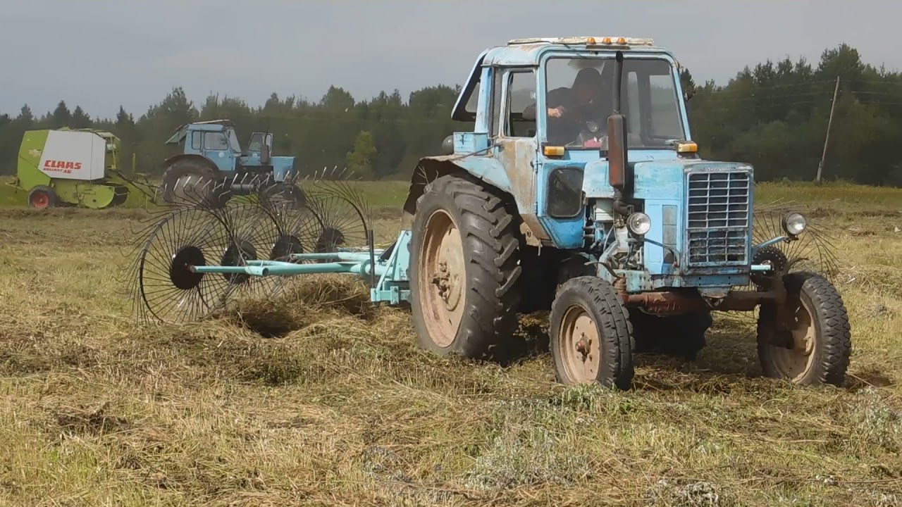 работа граблей ворошилок OGR 6,3м Россия(навесные)
