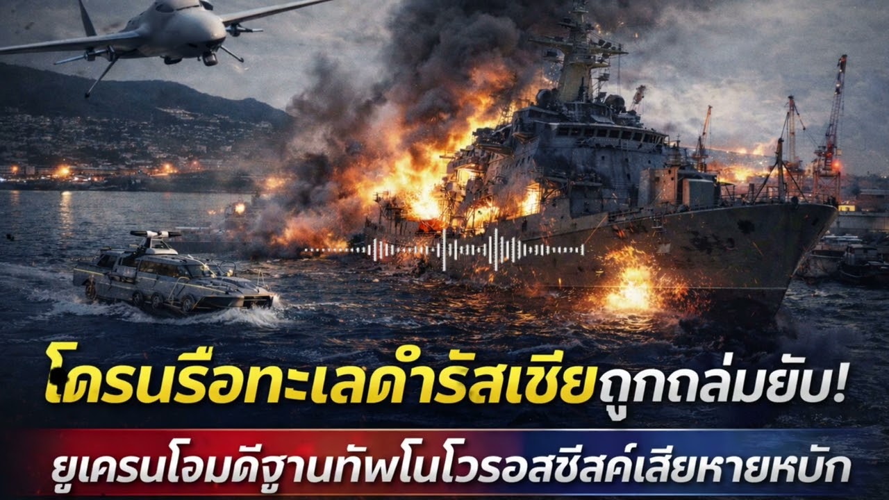 ยูเครนถล่มท่าเรือกองทัพเรือรัสเซียพังยับ!