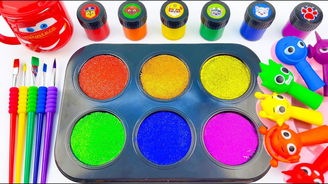 Satisfying ASMR | DIY 6 Glitter Slime Pods in Color Tray | Oddly Relaxing Sprunki Sounds