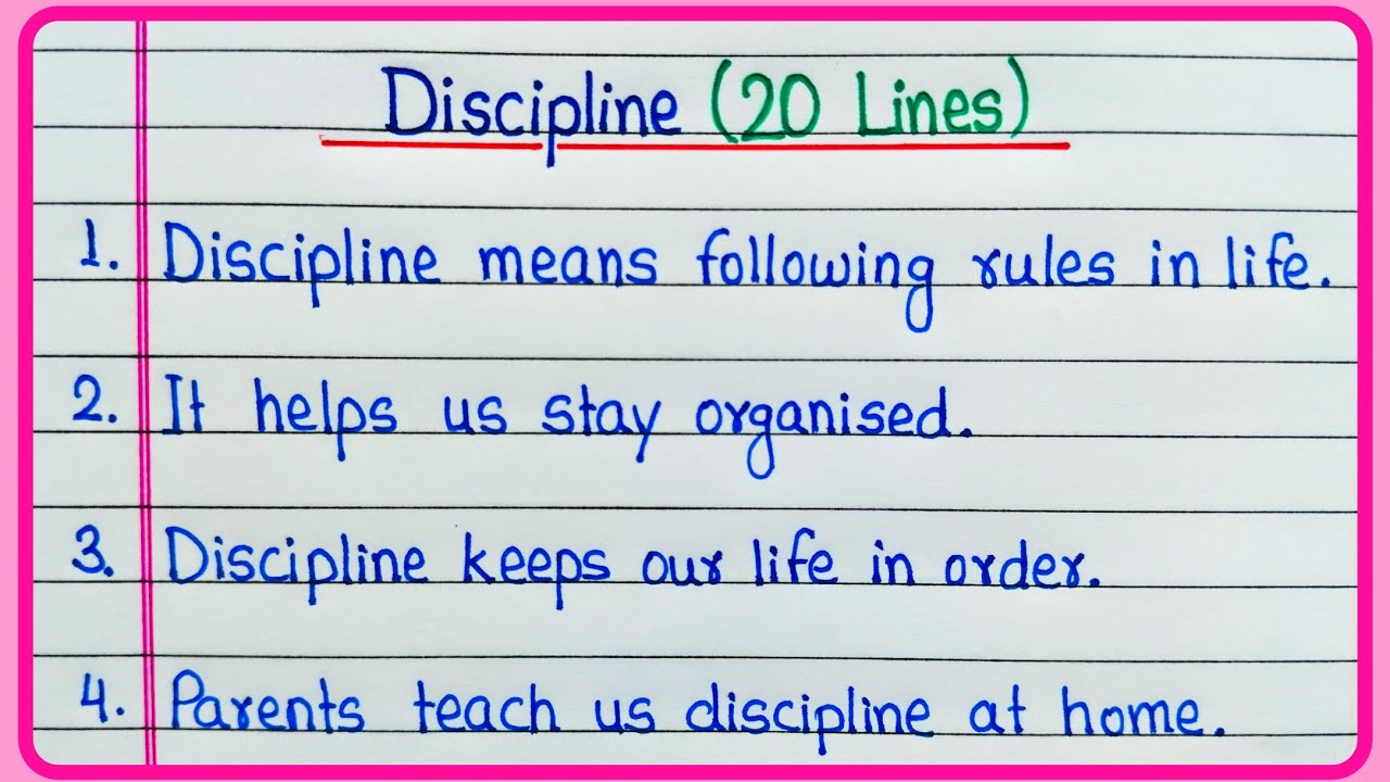 20 lines on Discipline essay in English | Essay on Discipline | Importance of Discipline