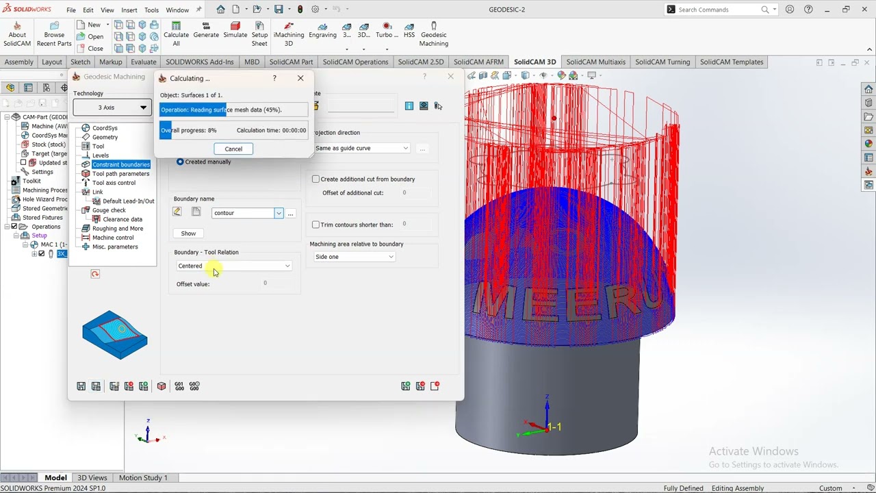 #solidcam #Geodesic Machining 3Axis