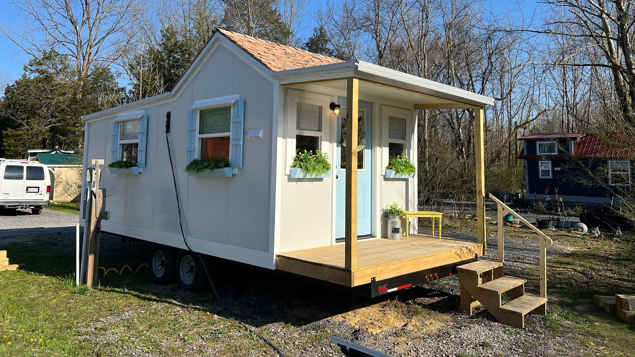 SOLD!! 10’x20’ w/Covered Porch, Solar, Bay Window,  Incred-I-Cottage in The Forest for $99,900