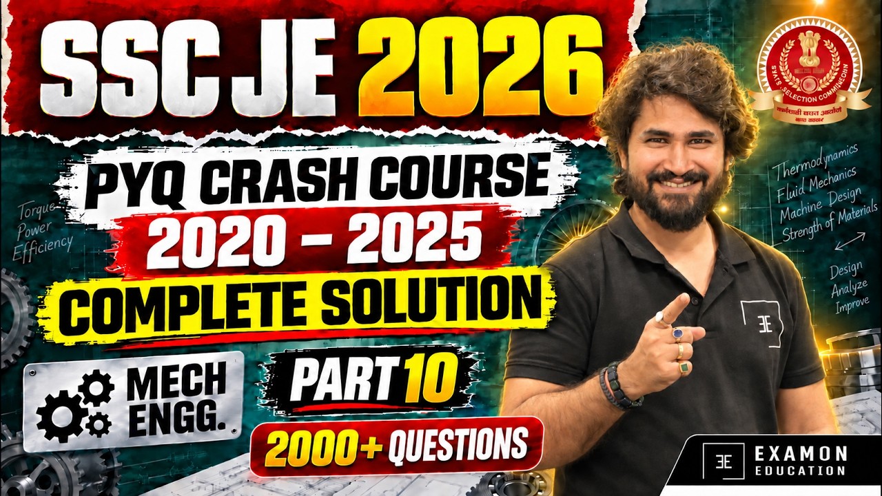 SSC JE Mechanical PYQ Part-10 🎯 SSC JE Mechanical Previous Year Question Paper | Mechanical Classes