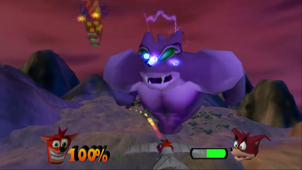 Crash Bandicoot:The Wrath of Cortex - Atmospheric Pressure - Lo-Lo Boss Fight (No Damage)