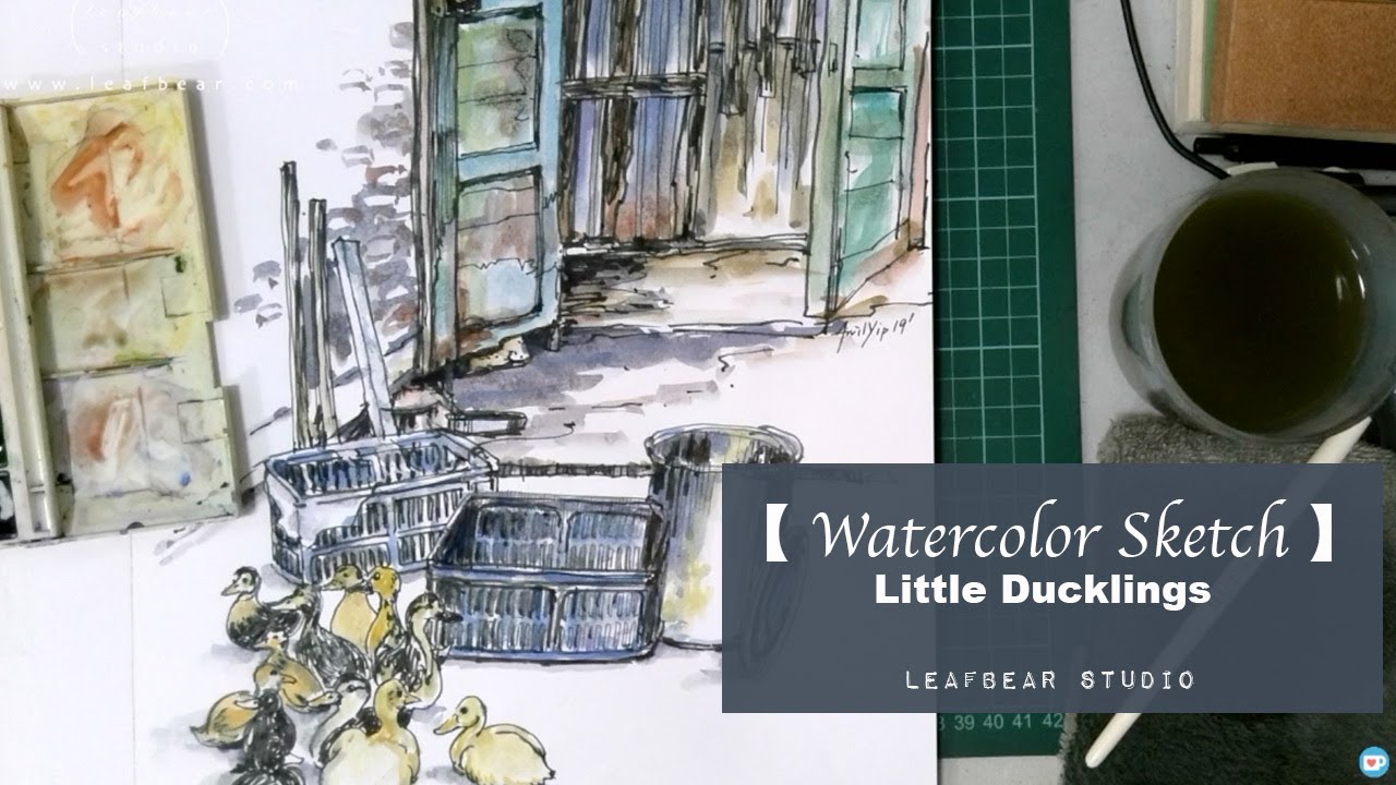 [Watercolor Sketch] Little Ducklings