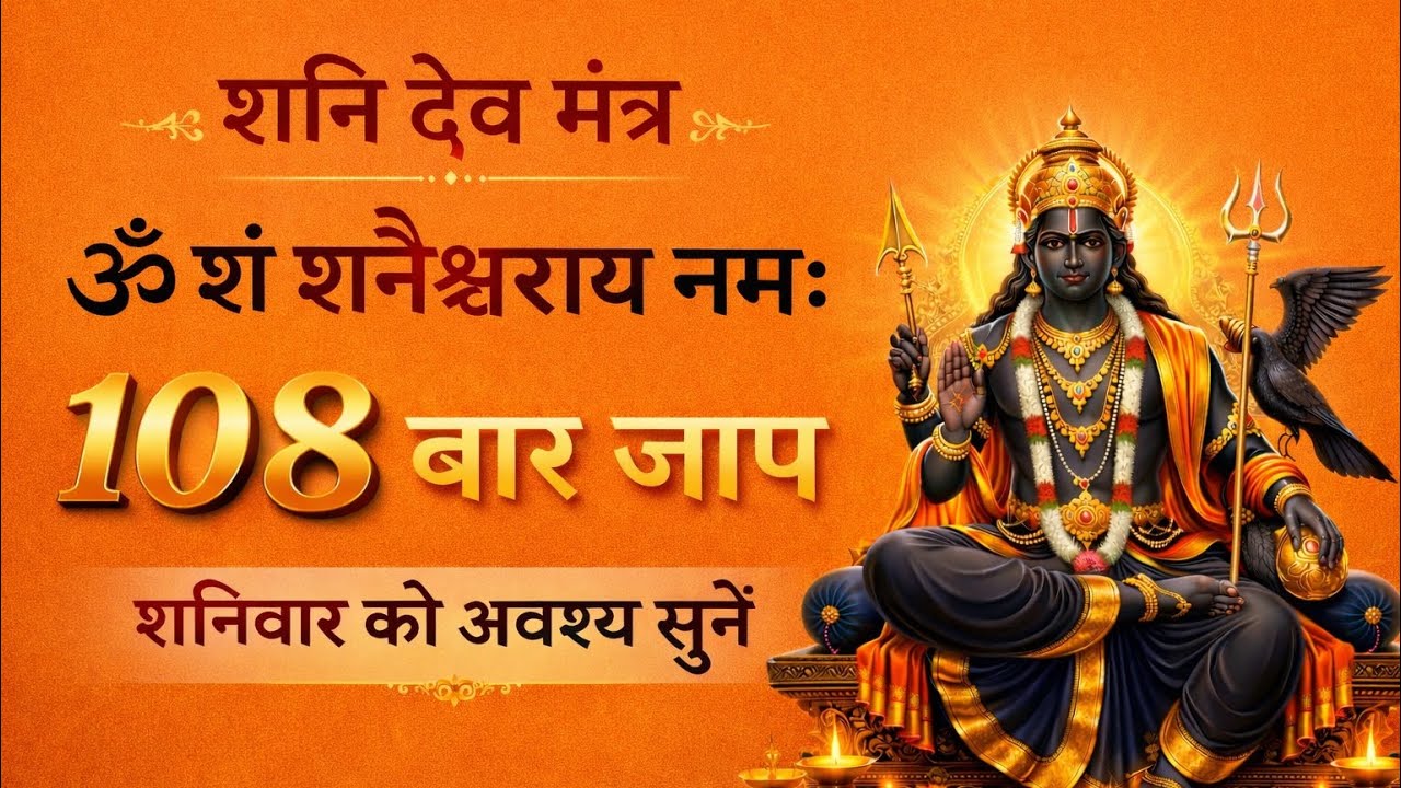 ॐ शं शनैश्चराय नमः | 108 बार जाप | शनिदेव कृपा से कष्टों का नाश | Shani Dev