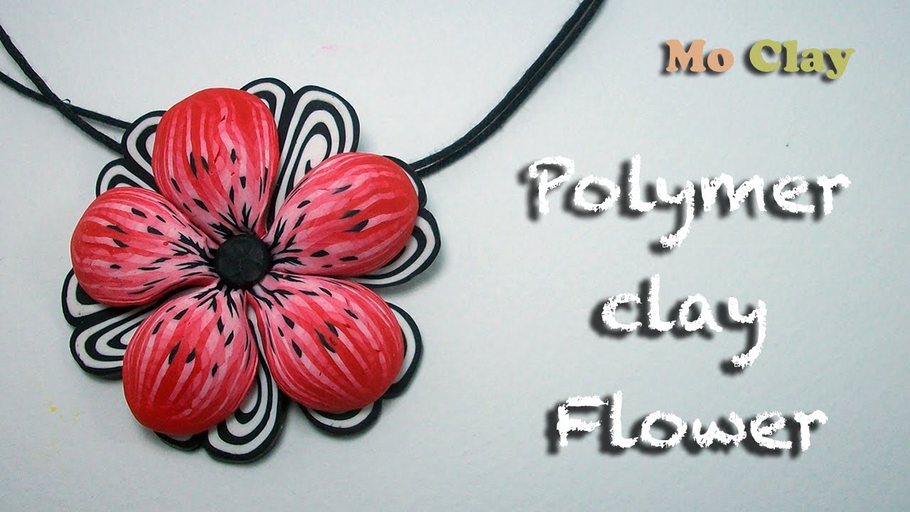 Polymer Clay / Fimo Flower tutorial - Pendant charm