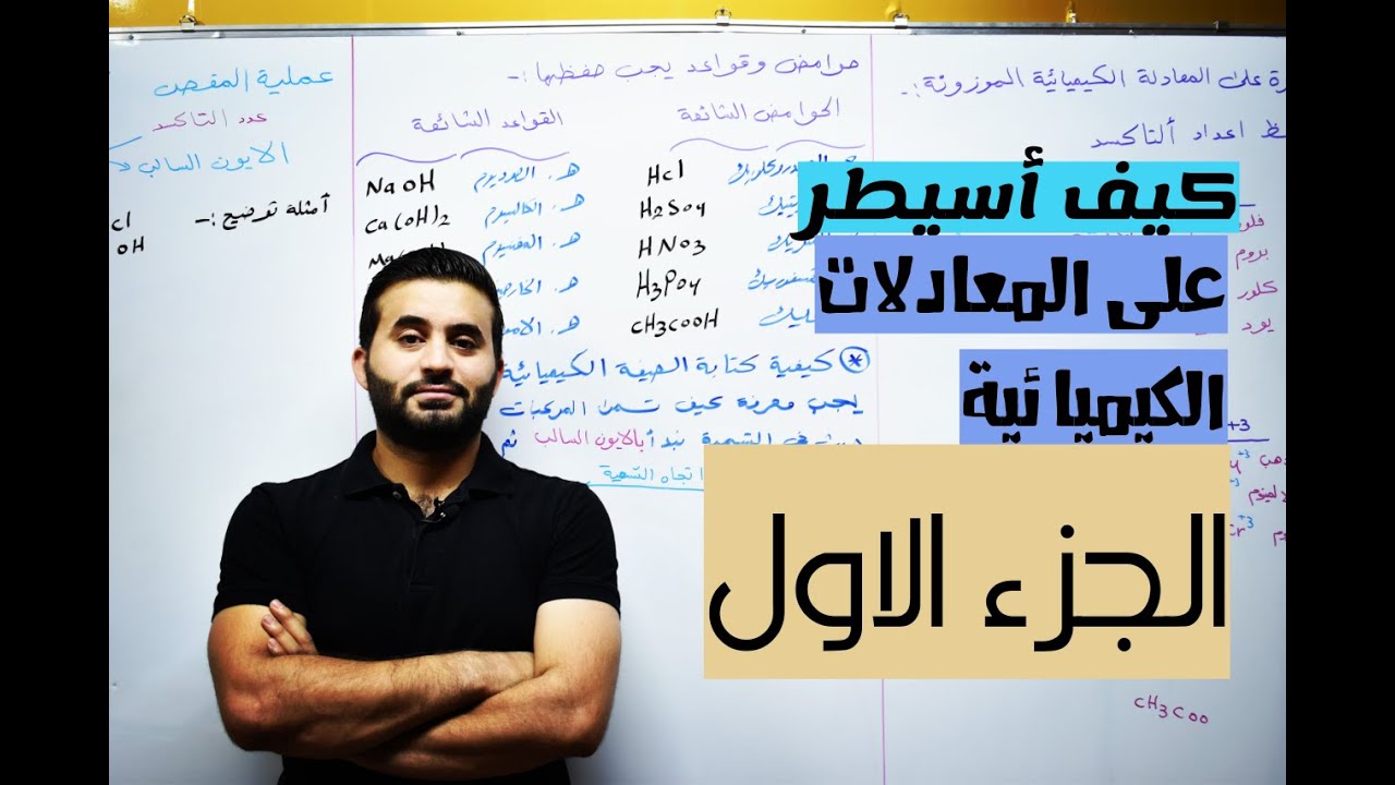 كيفية السيطرة على المعادلات الكيميائية الموزونة لطلبة الثالث متوسط والرابع والخامس والسادس