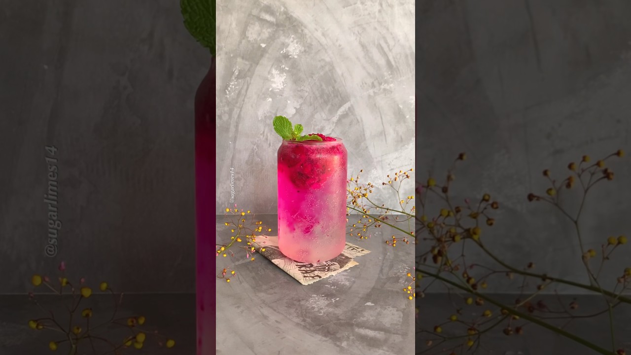 Iced dragon fruit lemonade #shorts #drink #mocktail #lemonade