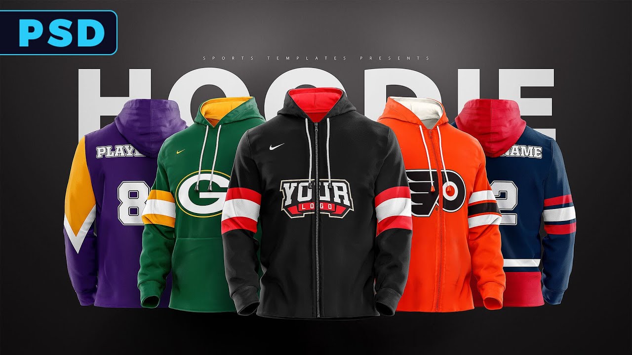 How to Design a sports Hoodie using photoshop apparel templates.