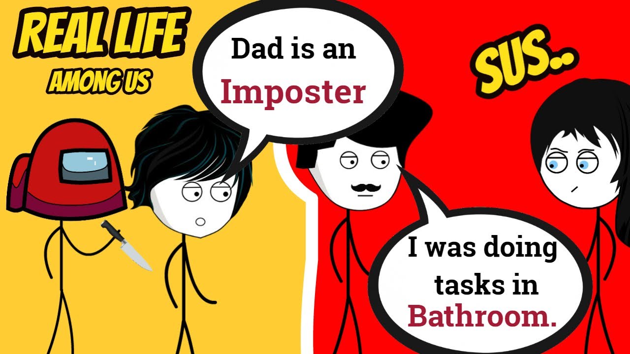 When a gamer’s Family play Among Us in Real Life - (Among Us Animation)