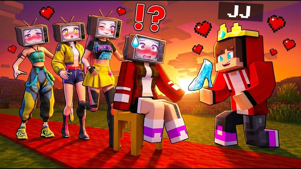 JJ LOOKING for TV RUMI & ZOEY and MIRA PRINCESS! TV JJ's Sister PRINCESS!? in Minecraft - Maizen