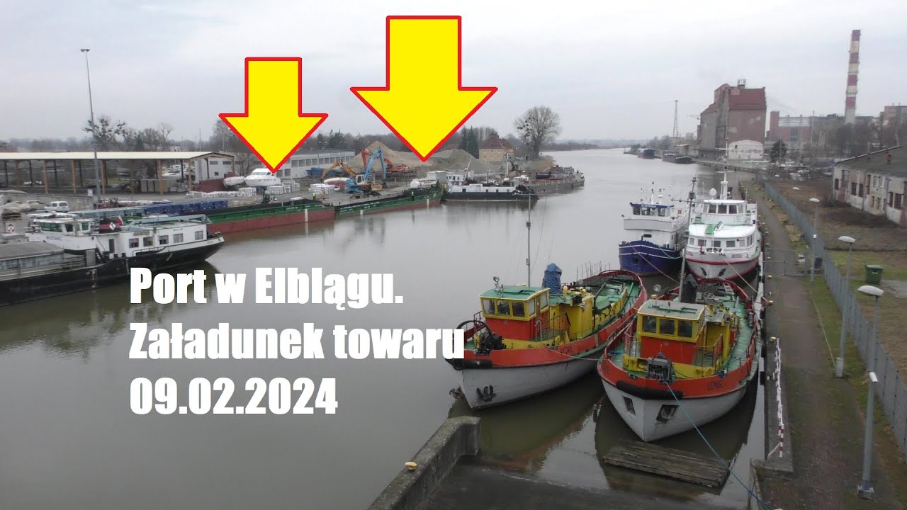 Port w Elblągu. Załadunek towaru - 09.02.2024 #elbląg #przekopmierzeiwiślanej #portelbląg