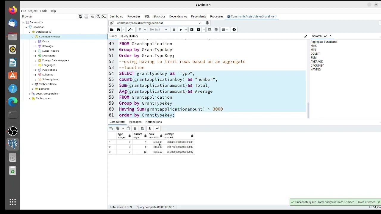 Learning SQL with PostgreSQL Aggregate Functions