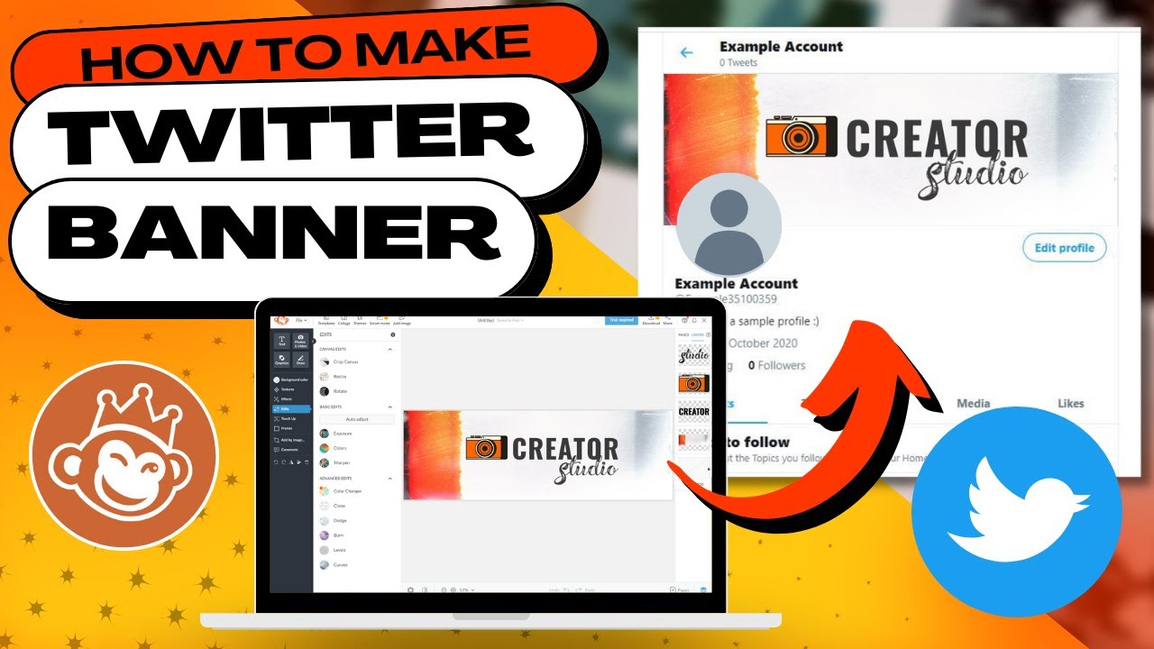 How to Create a TWITTER BANNER with PicMonkey