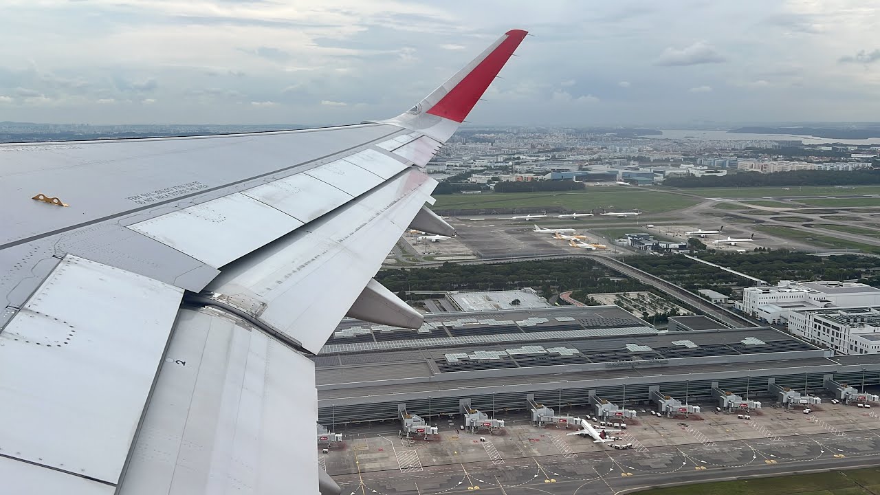 AK1774 | 9M-AGM | SIN-KCH | Pushback - takeoff from Singapore Changi Airport runway 20C