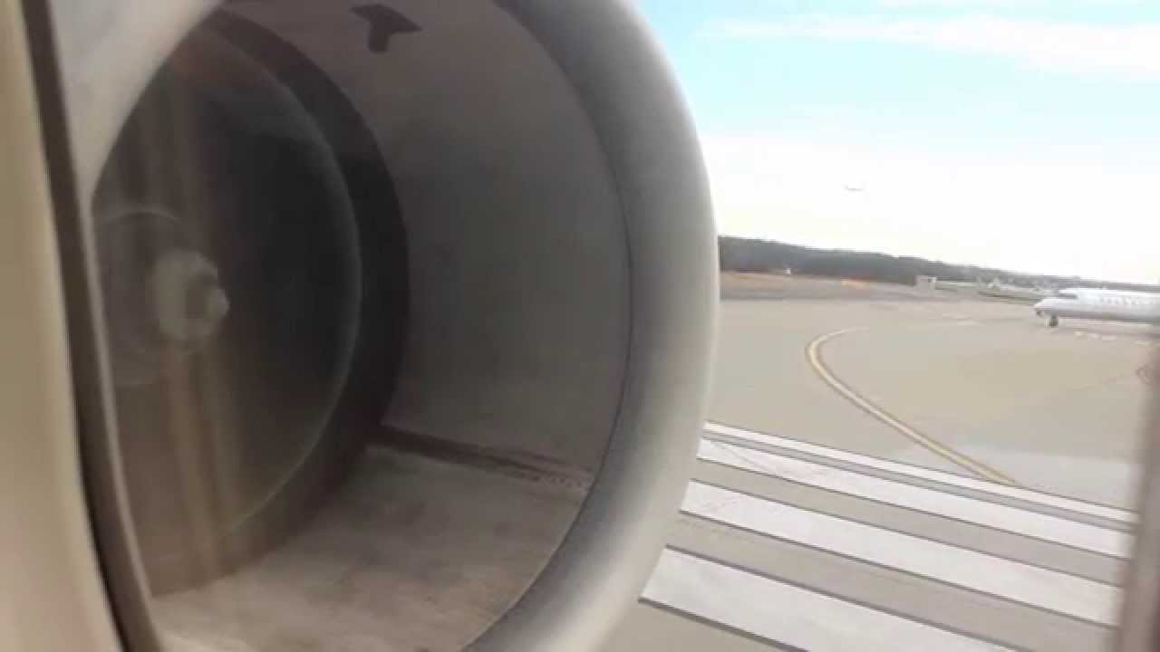 Delta Airlines MD-90 takeoff from Atlanta (cabin view)