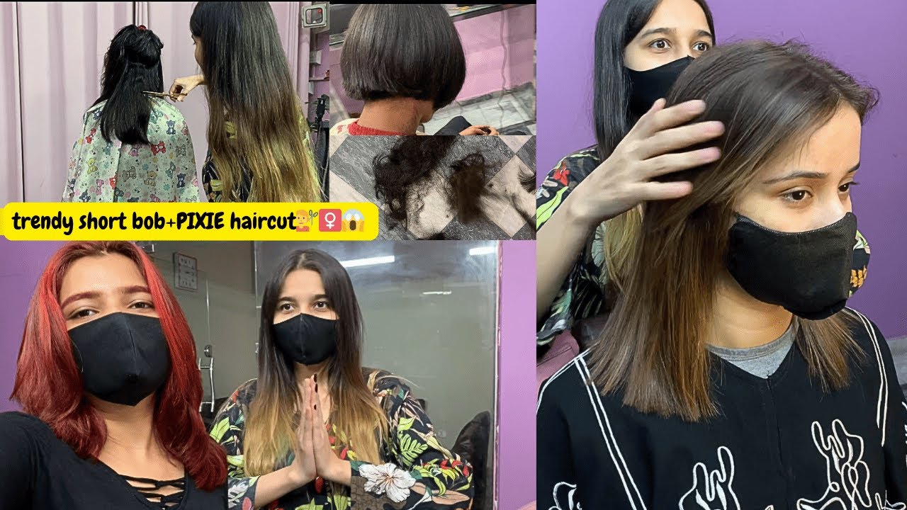 Cutting extreme long hair to short Trendy  shoulder cut bob😱😍💇&zwj;♀️ ||vlogs with Rida n Hoori