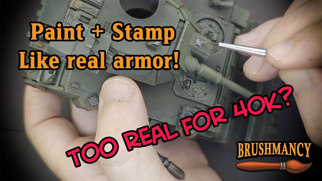 How I Paint & Stamp Warhammer 40K Tanks | Raptor Legion Predator Tutorial 🎨⚔️ | Stamping Miniatures
