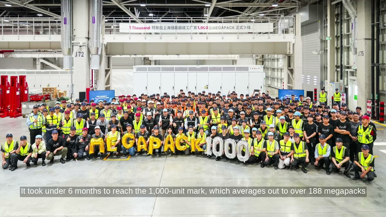 Tesla Shanghai Megafactory Hits 1,000 Megapacks Milestone