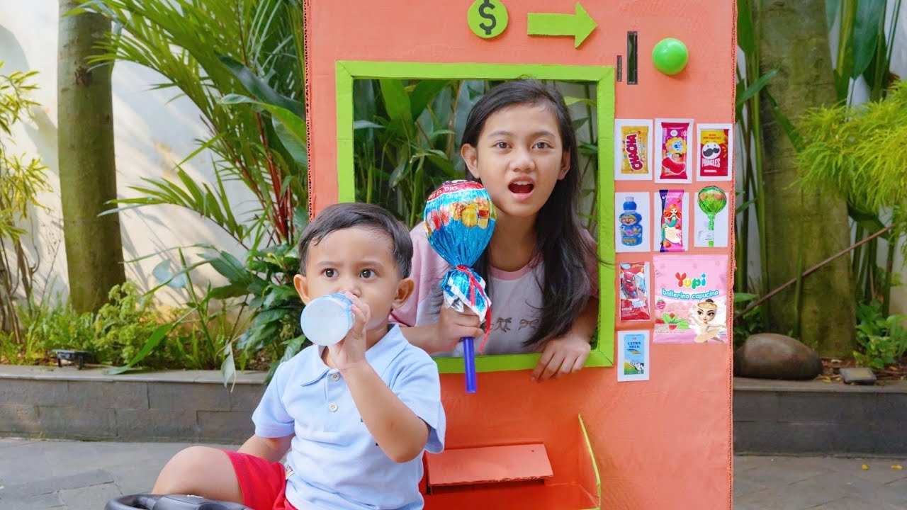 BIKIN MESIN JAJANAN OTOMATIS 🍭 AZAM JAJAN ES KRIM SPIDERMAN DAN PERMEN