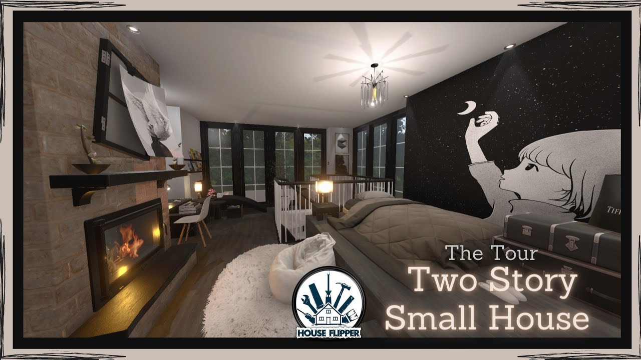 HOUSE FLIPPER|Almost Only A Garden Into Two Story Small House (Black And White)| The Tour