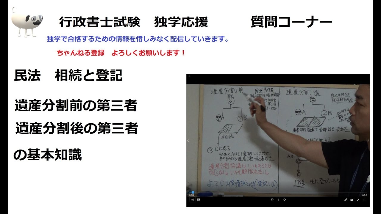 行政書士　民法　相続と登記（遺産分割前と遺産分割後）
