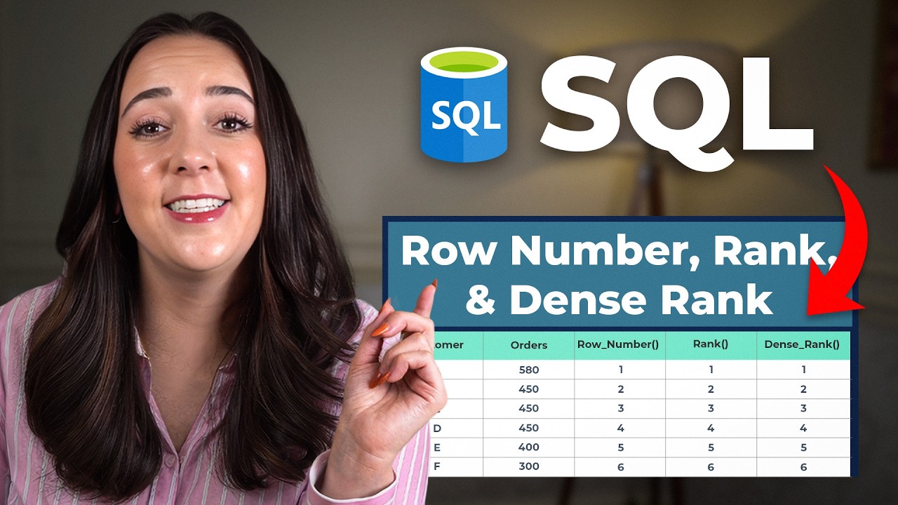 В чём разница между ROW_NUMBER, RANK и DENSE_RANK?