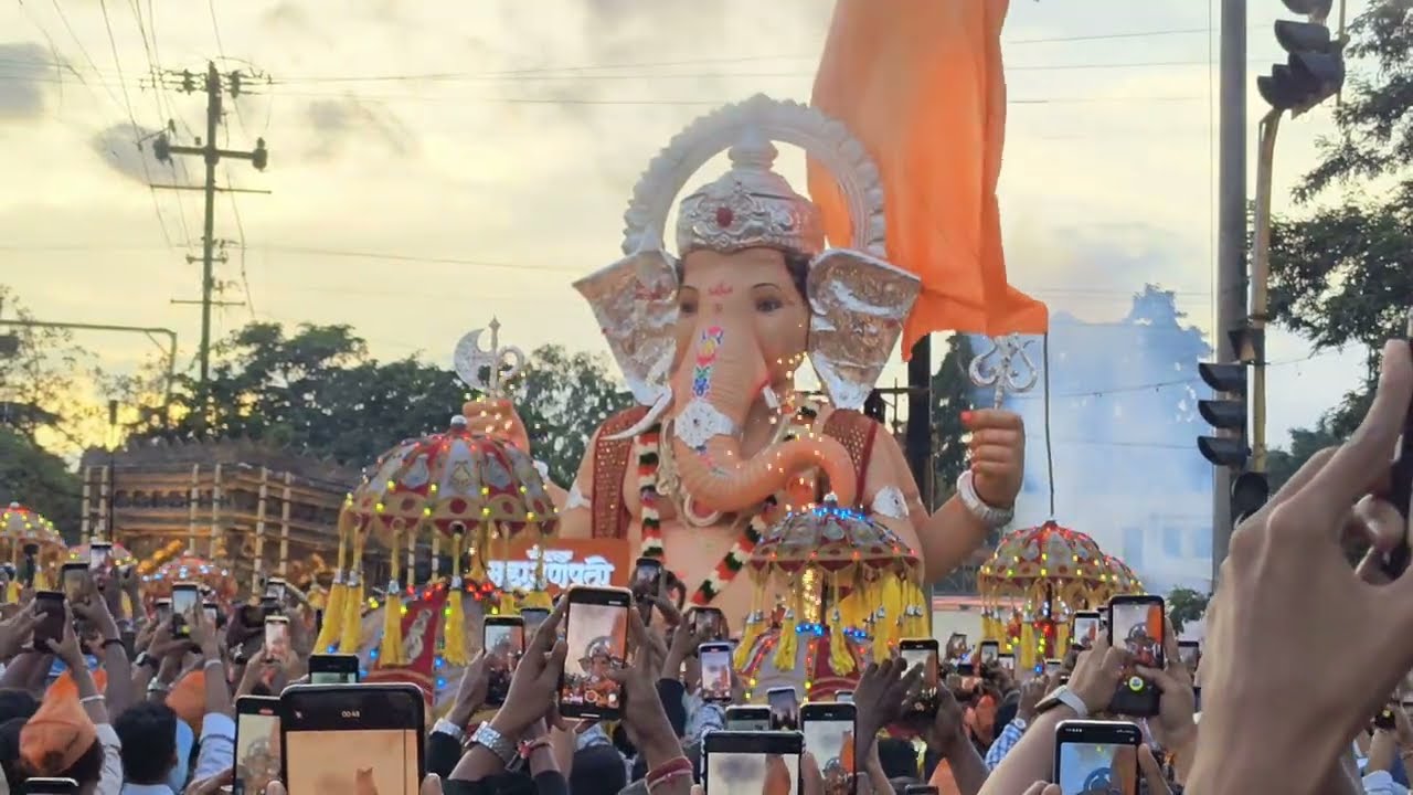 🔥 Kolhapur चा महा गणपती आगमन सोहळा 2025 #firsttime  #trending #live #firstvlog #ganpati