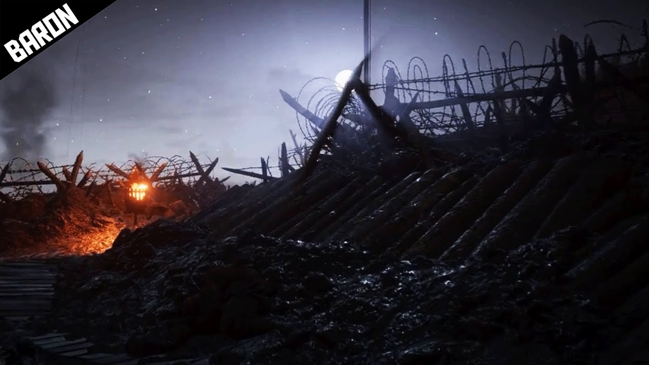 Trench Battle at Night - Battlefield 1 Campaign Gameplay