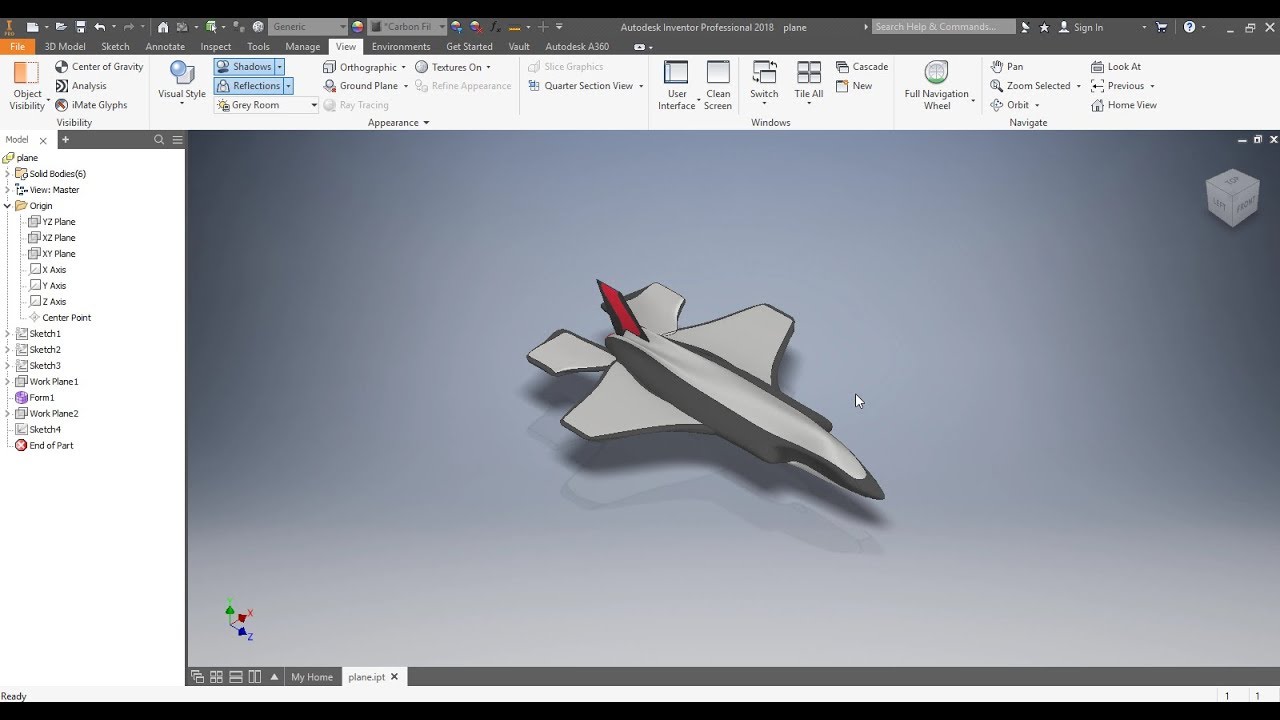 Autodesk Inventor free form modeling & Making Military aircraft