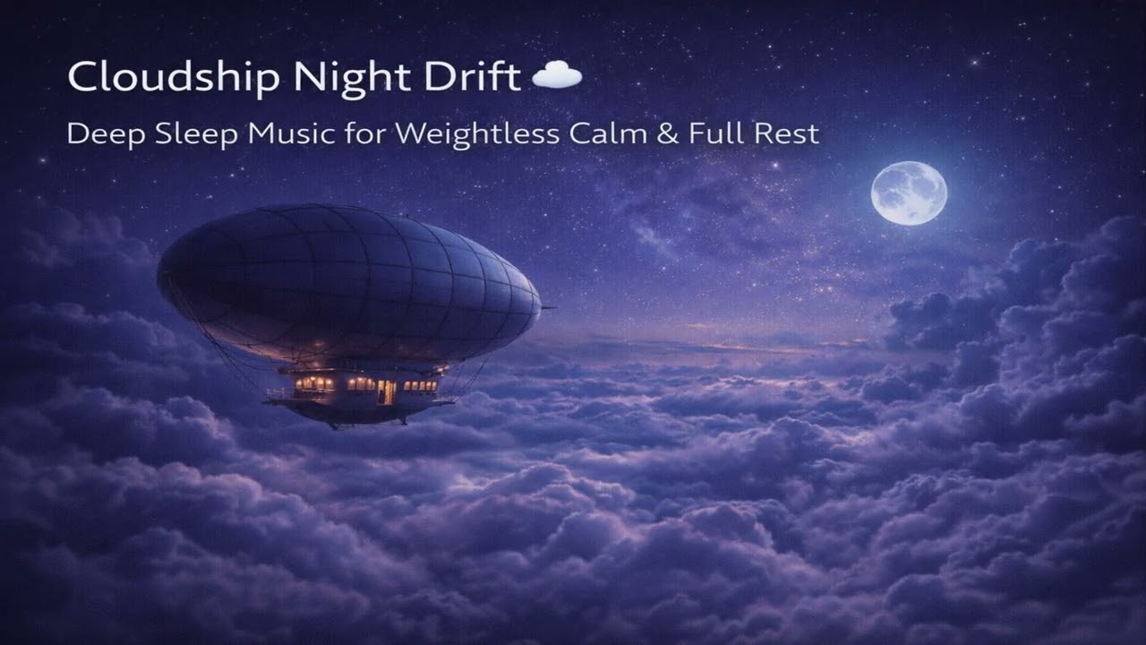 Cloudship Night Drift ☁️ Deep Sleep Music for Weightless Calm & Full Rest