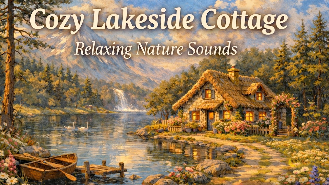 Cozy Lakeside Cottage 🌿Relaxing Nature Sounds | Peaceful Piano Background Music
