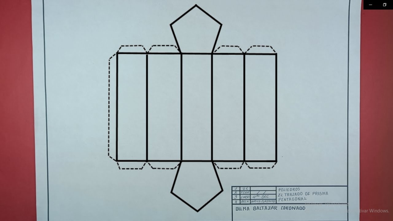 🎨POLIEDROS “TRAZADO DE UN PRISMA PENTAGONAL”