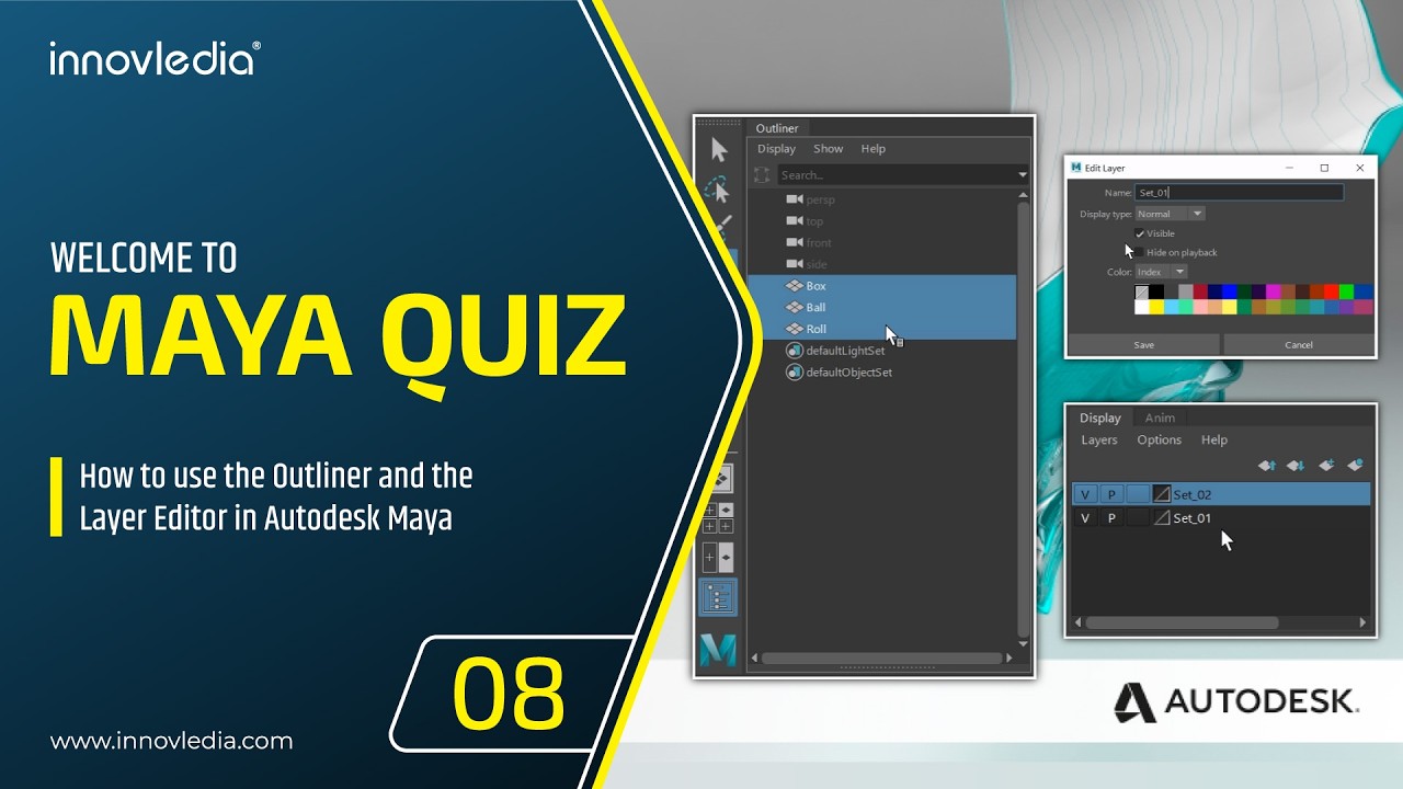 Maya Quiz - 08 &bull; Using the Outliner and Layer Editor in Maya