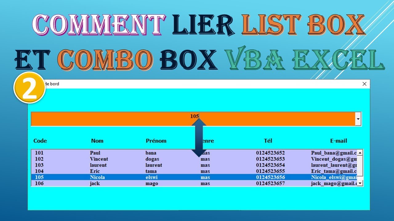 comment lier listbox et combobox VBA Excel partie 2