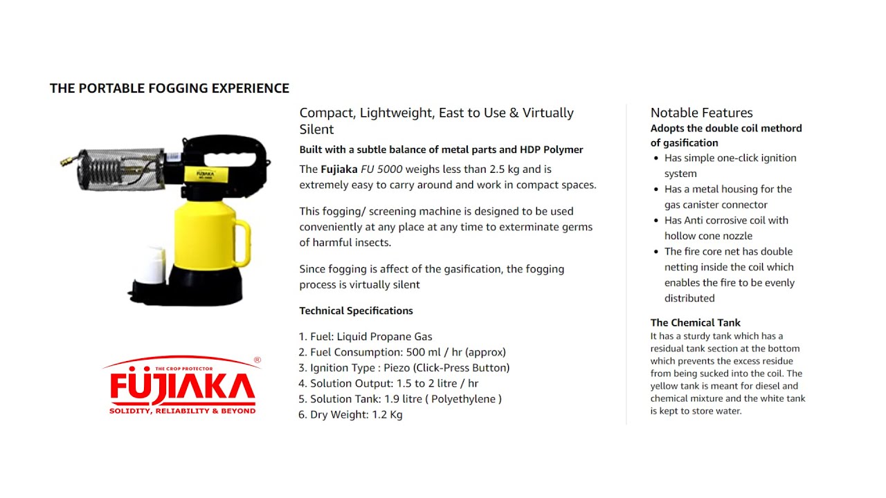 Fujiaka FU 5000 Portable Mini Gas Fogger Unboxing and Demonstration