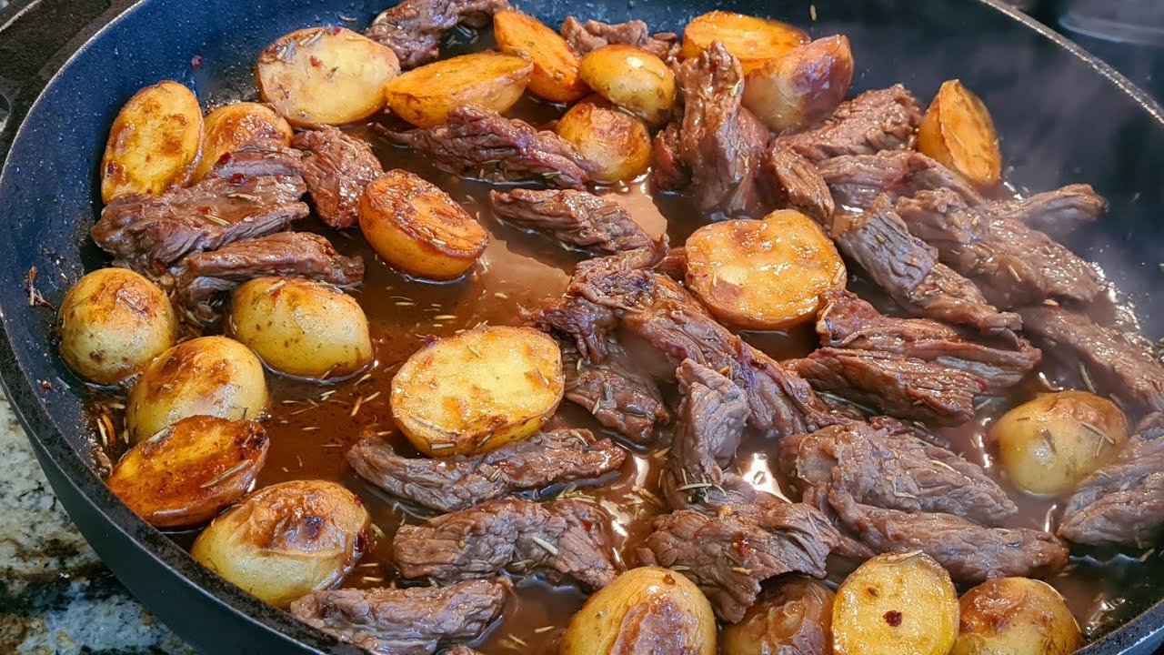 How to Make Butter Beef Strips and Potatoes