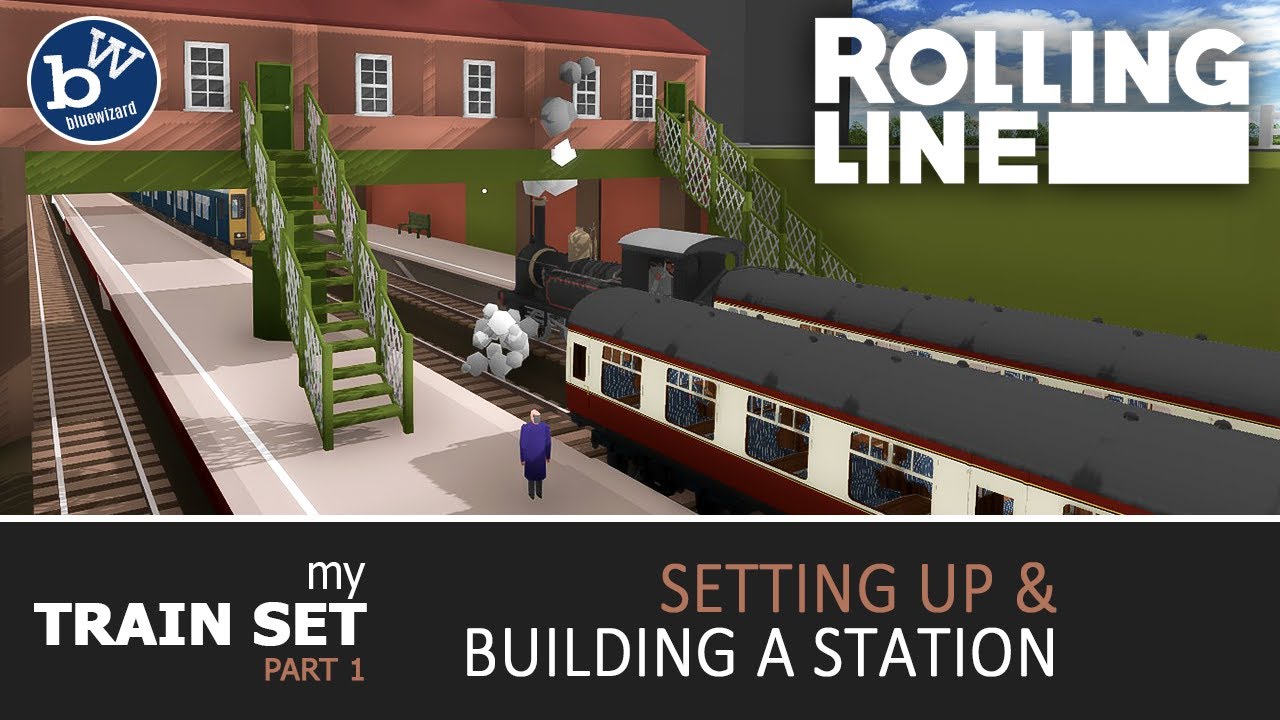 Rolling Line - My Train Set P1 - Setting up & Creating a Station - Train set sim, VR + Desktop modes