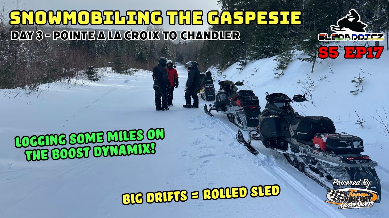 Polaris VR1 Boost with Dynamix | Snowmobiling Gaspe Quebec | Day 3 | Pointe A La Croix to Chandler