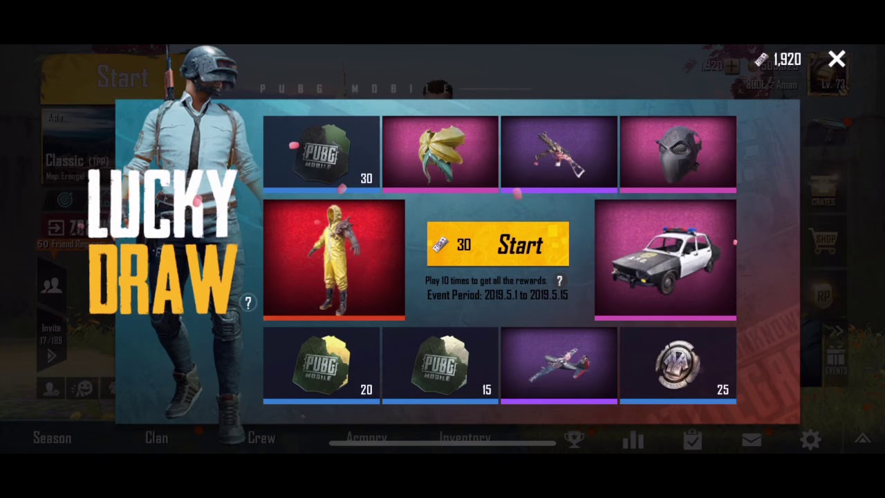 infected set lucky draw Opening | Pubg Mobile | OnePlus