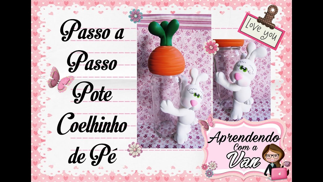 (DIY) POTE COELHINHO DE PÉ em Biscuit