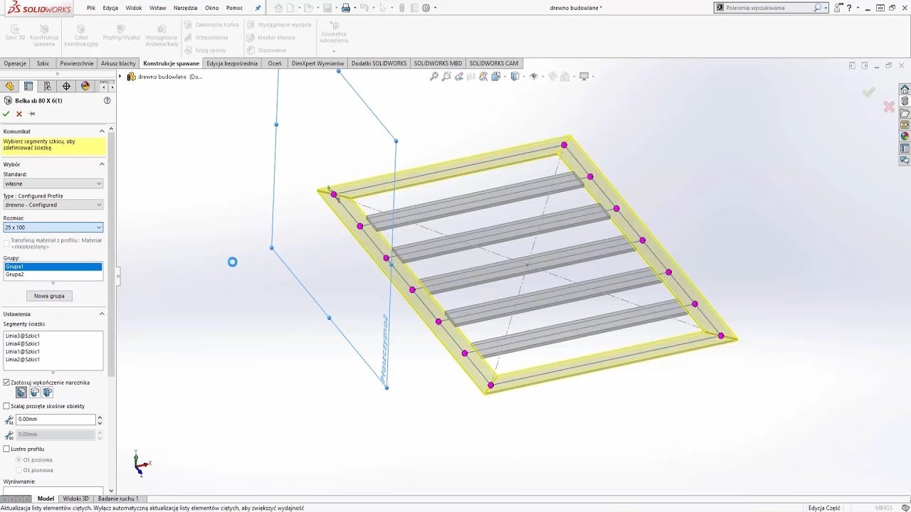 SOLIDWORKS - Tworzenie własnych profili konstrukcji spawanych