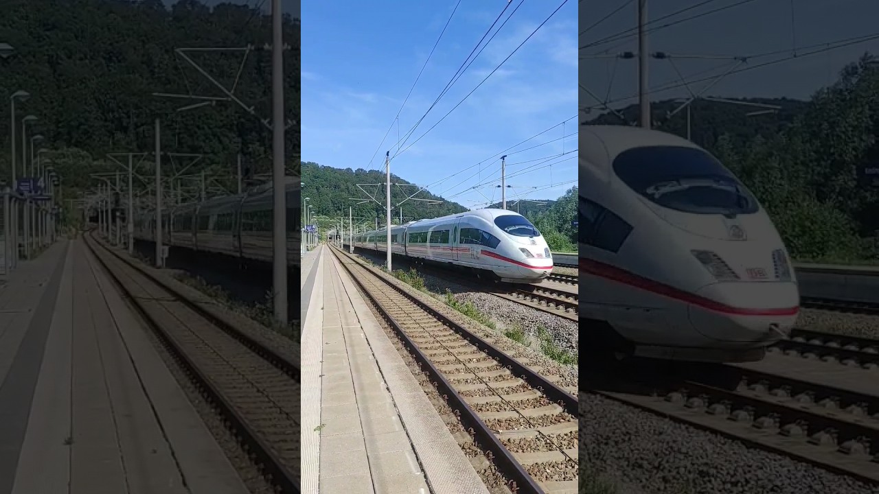Unexpected train horn by High-Speed train ICE 3 in Kinding (Altm&uuml;hltal)!