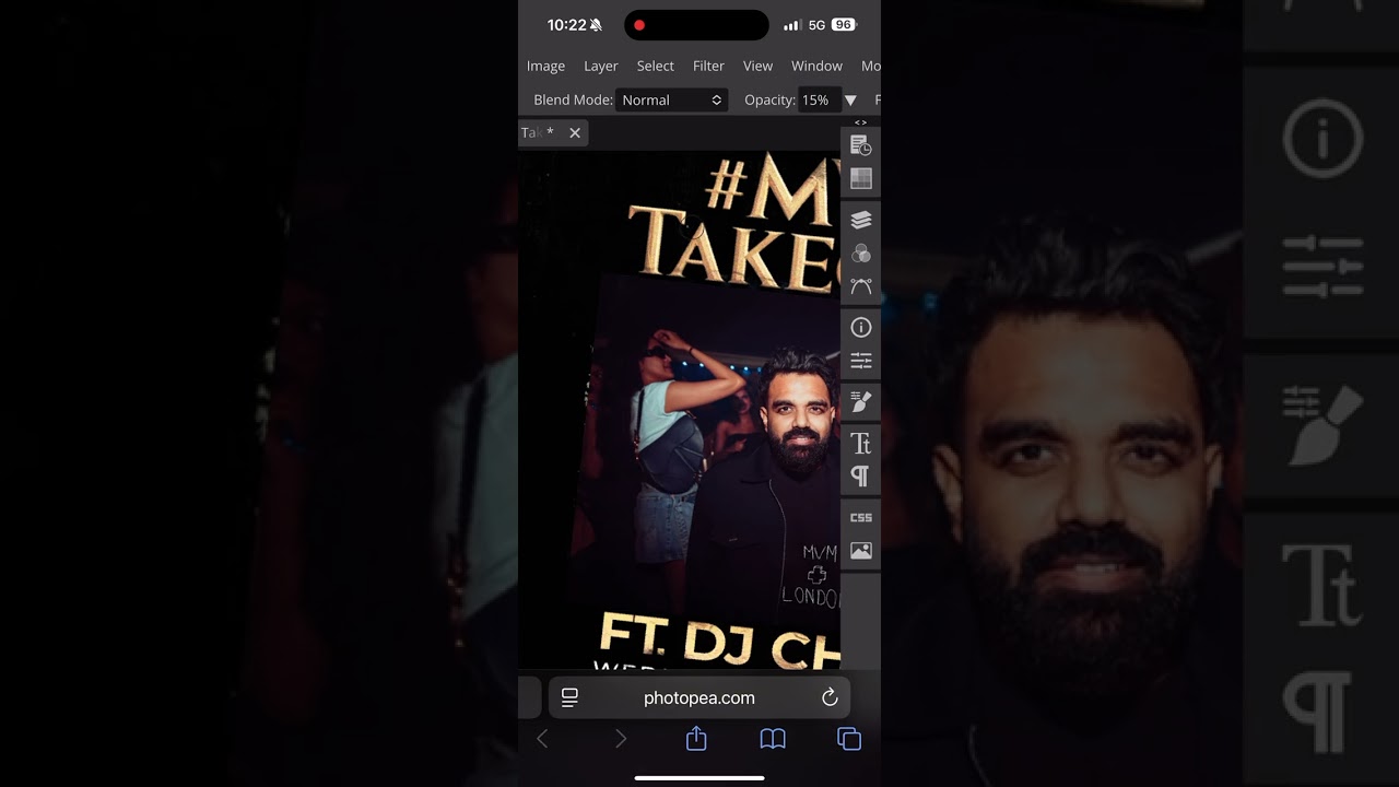 Use Photopea to revise a Creative made on Photoshop on the go